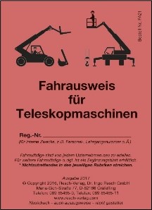 Fahrausweis Teleskopmaschinen