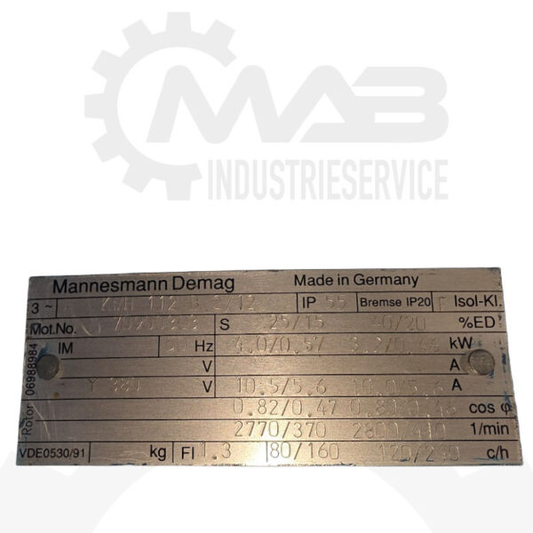 DEMAG Motor KMH 112B 2/12 – Bild 2