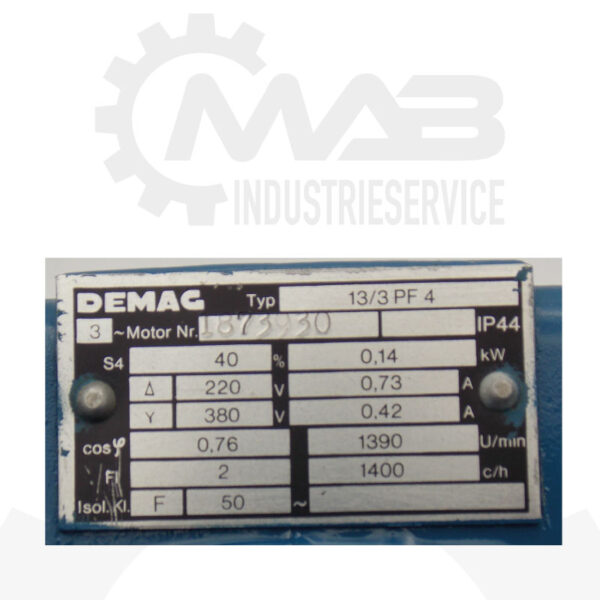 Mannesmann Demag 13/3PF4 Motor 50Hz – Bild 6