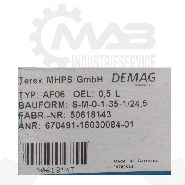 DEMAG Getriebe AF06 S-M-0-1-35-1/24,5 – Bild 8
