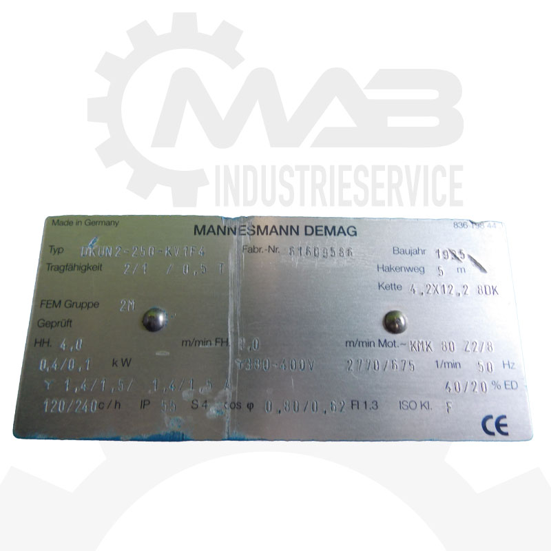 DEMAG Kettenzug DK2-250-K-V1F4 – Bild 7