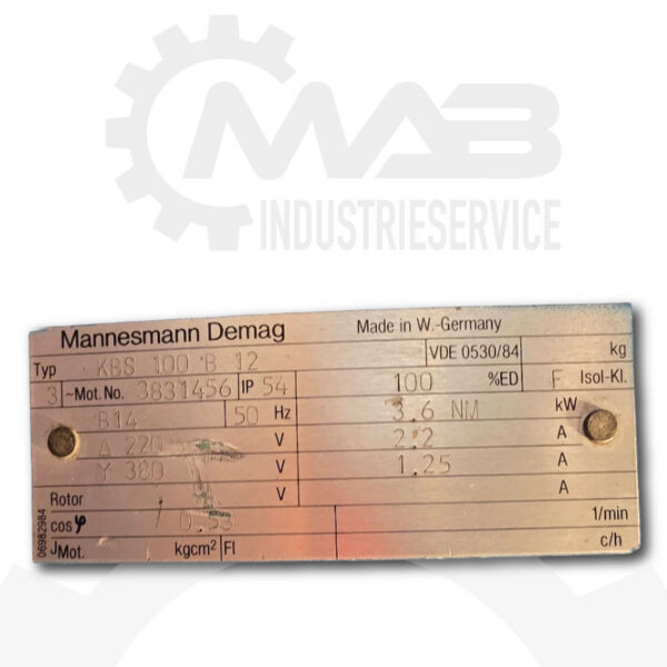 DEMAG Motor KBS 100 B 12 – Bild 4
