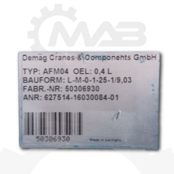 DEMAG Flachgetriebemotor KMF 8 A 8/2 mit AFM04 – Bild 6