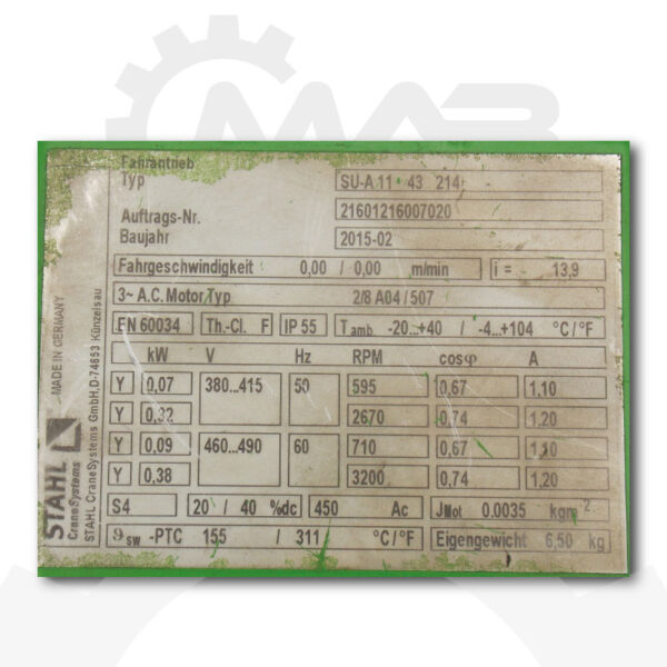 Fahrmotor STAHL Crane Systems  SU-A 11 43 214 – Bild 6