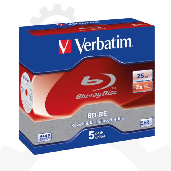 Verbatim 43615 Blu-ray BD-RE Rohling 25 GB 5 St. Jewelcase