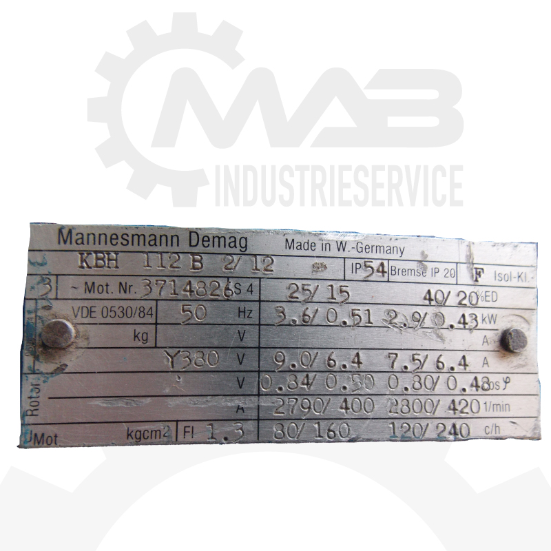 DEMAG Motor KBH 112 B 2/12 – Bild 5