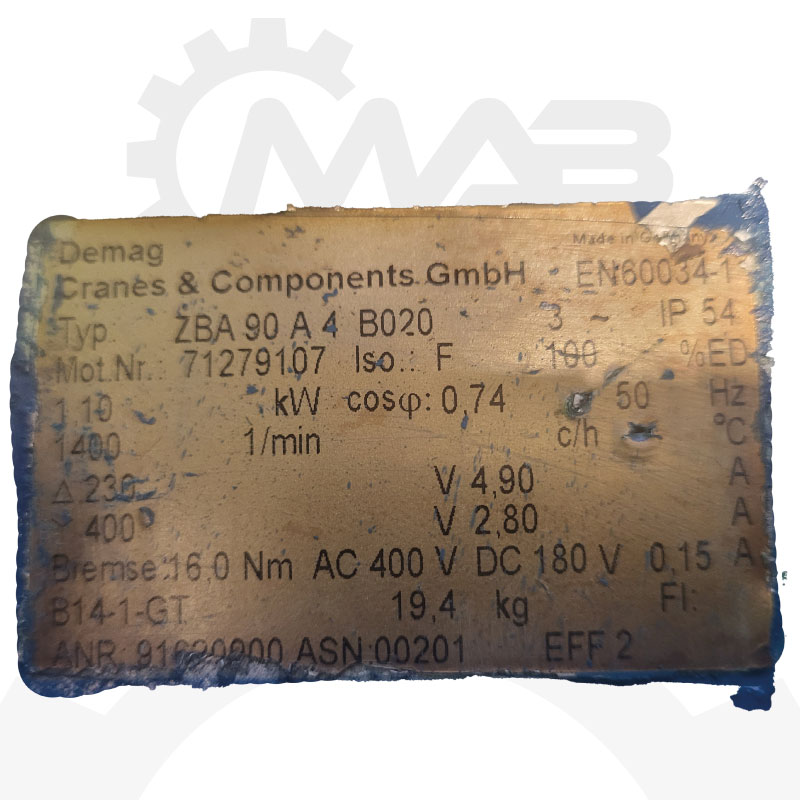 DEMAG Motor ZBA 90 A B020 B14-1-GT – Bild 6