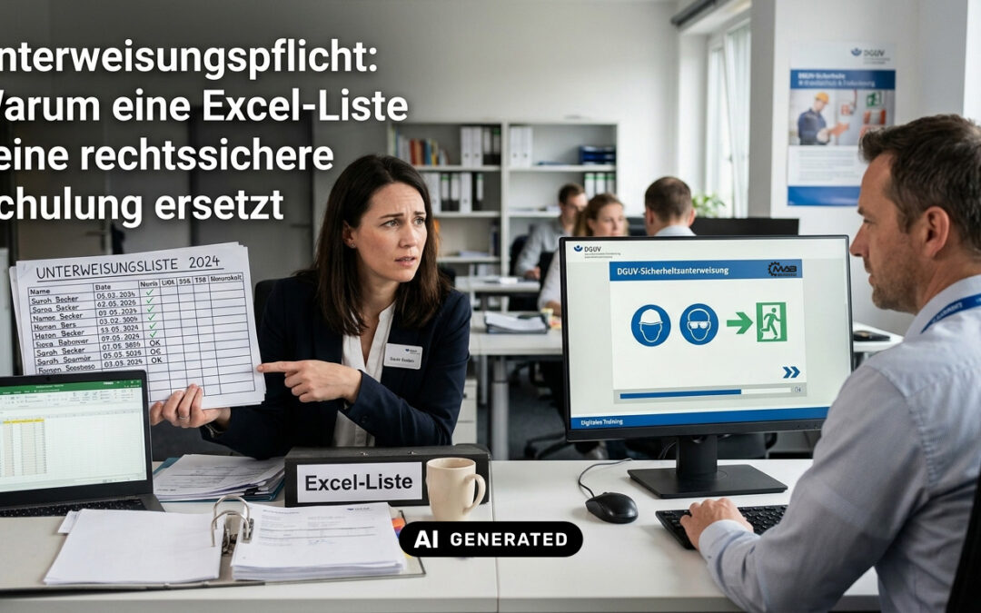 Unterweisungspflicht: Warum eine Excel-Liste keine rechtssichere Schulung ersetzt