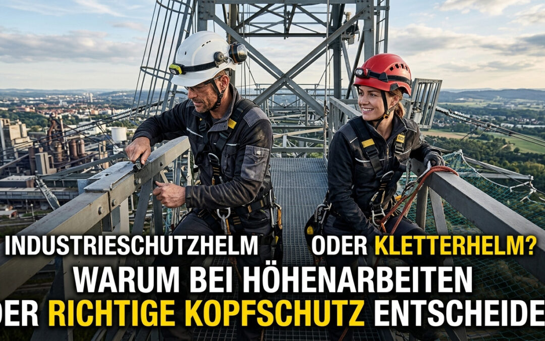 Industrieschutzhelm oder Kletterhelm? Warum bei Höhenarbeiten der richtige Kopfschutz entscheidet