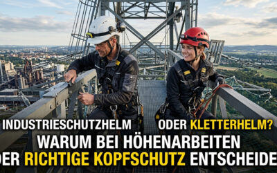 Startseite 1 Rechtssichere DGUV-Prüfungen. Wartung. Instandhaltung. Alles aus einer Hand. Industrieschutzhelm oder Kletterhelm? Warum bei Höhenarbeiten der richtige Kopfschutz entscheidet