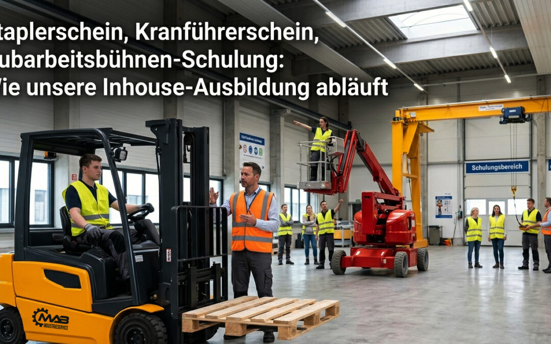Staplerschein, Kranführerschein, Hubarbeitsbühnen-Schulung: Wie unsere Inhouse-Ausbildung abläuft