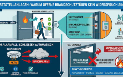 Feststellanlagen: Warum offene Brandschutztüren kein Widerspruch sind