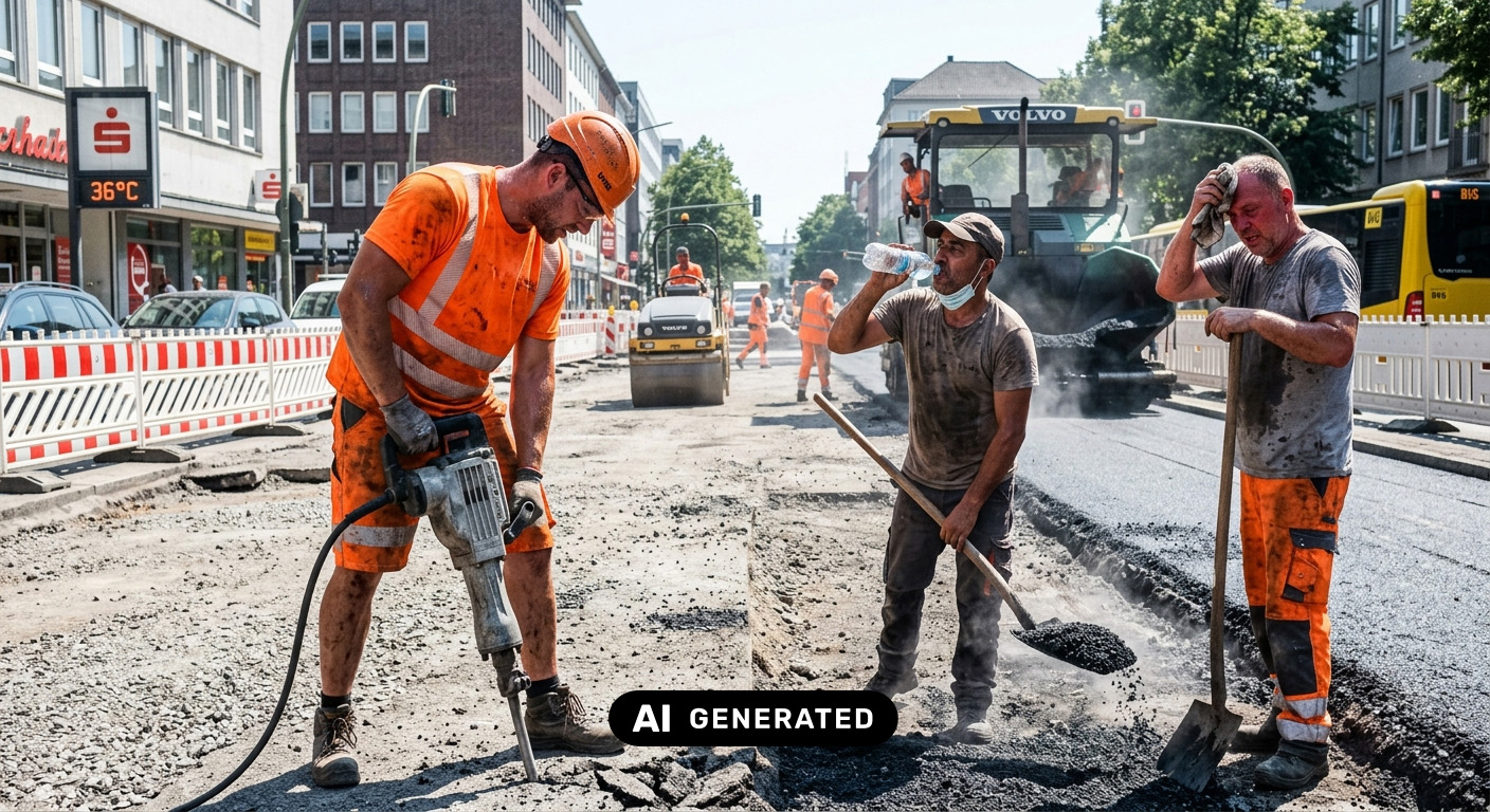 Arbeiter bei Hitze